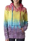 MV Sport Women's Courtney Burnout Hooded Pullover Blend Fleece