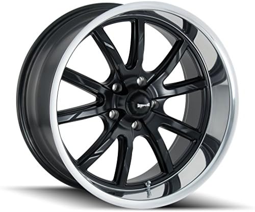 Ridler 650 Matte Black/Polished Lip Wheel with Painted Finish (15 x 8. inches /5 x 127 mm, 0 mm Offset)
