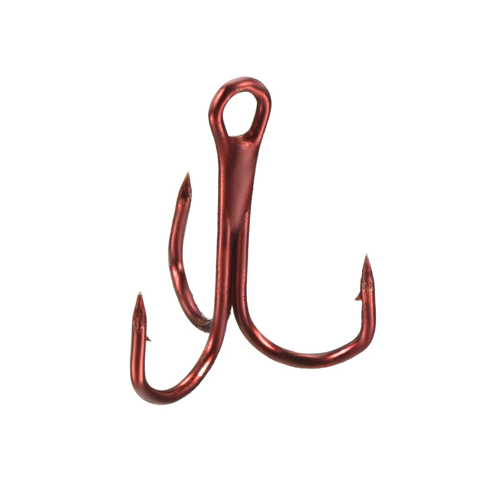 PATIKIL 6# Treble Fish Hooks, 20 Pack 0.75" L Carbon Steel Sharp Round Bend Hook Triple Barbed Hook for Freshwater Saltwater, Red