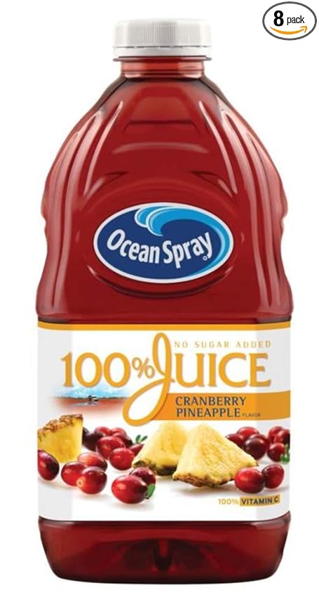 Amazon Com Ocean Spray 100 Juice Cranberry Pineapple 60 Ounce Bottle Pack Of 8 Grocery Gourmet Food