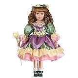 Women's Blossom Spring Porcelain Collectible Doll in Flower Petal Dress