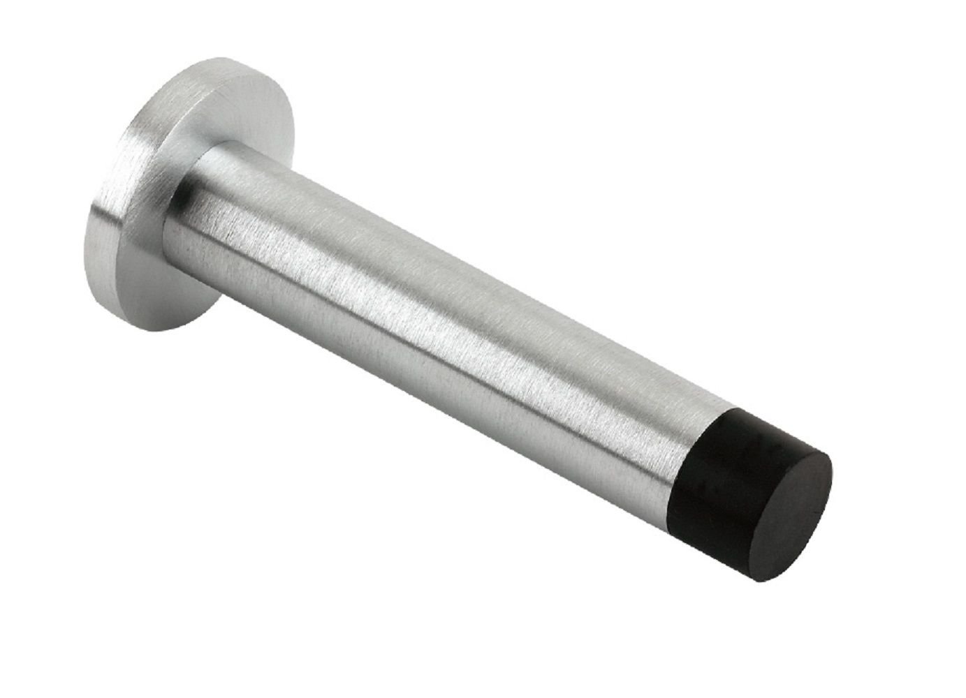 Solid Concealed Fix Wall Mounted Door Stop with Rose 80mm Projection ZAB09 (Longer Version) (Satin Chrome)