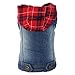 SILD Pet Clothes Dog Jeans Jacket Cool Blue Denim Coat Small Medium Dogs Lapel Vests Classic Hoodies Puppy Blue Vintage Washed Clothes (Plaid Hat,XS)