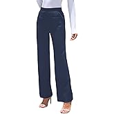 ZAFUL Womens Wide Leg Pants High Waisted Casual Pants for Women Stretchy Business Dress Work Pocket Trousers Pant