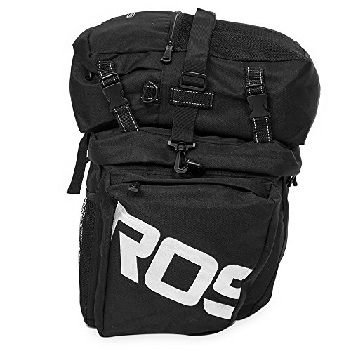 COTEetCI Bicycle Saddle Bag Pannier Rear Rack Bag Large Carrier Bag 3 in 1 Luggage Bag Black - Thumbnail 3