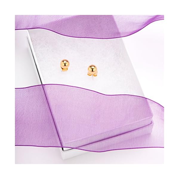 LIFETIME JEWELRY 6mm Stud Earrings 24k Gold Plated with Hypoallergenic Surgical Steel Posts - Safe for Sensitive Ears - Women or Men (Gold) - Image 4