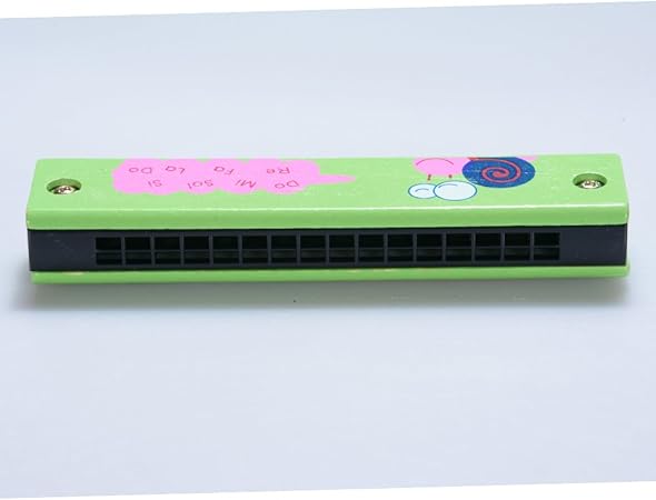 Amazon Murakush ハーモニカ 楽器 漫画印刷 16穴 木製 教育玩具 子供 ギフト 緑 ラッパ 吹奏楽器 おもちゃ