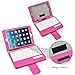 Keyboard Case for iPad Mini 3 2 1, BESTEK Bluetooth Wireless Keyboard with Case+Cover+Stand, Rechargeable, Removable, Pink