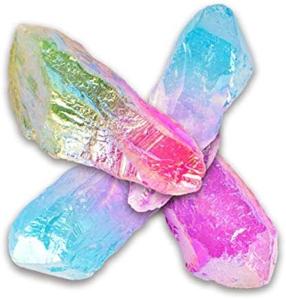 Unicorn Horn Aura Quartz Crystal Point Irredescent Titanium