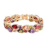 BAMOER Rose Gold Plated Bracelet Multicolor Cubic Zirconia for Women Girls for Her