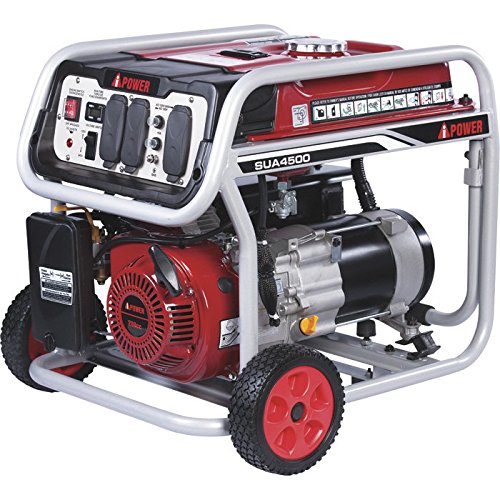 image for A-iPower SUA4500 4500 Watt Portable Generator Gas Powered Wheel Kit In