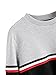 ROMWE Women's Color Block Round Neck Long Sleeve Pullover Striped Sweatshirt Top Black L/(US 6)