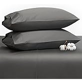 HYPREST 100% Egyptian Cotton Sheets Queen Size - 19 Inch Extra Deep Pocket Queen Sheets, 1200 Thread Count Soft Bed Sheets Long Staple Cotton White Luxury Sateen Weave Grey