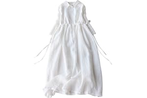 Gamivast 3/4 Sleeve Linen Dresses for Women Casual Summer Short Sleeve High Waisted Maxi Dress Button Down Linen Shirt Dress
