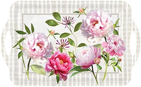 Melamine Serving Trays Plastic Trays Party Trays Food Trays Bed Tray 18.75 x 11.5 Floral Peony Honeysuckle