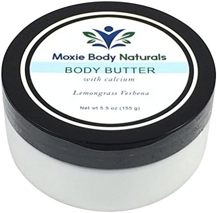 Natural Shea Butter Balm Lotion with Calcium and Vitamin A (Retinol), LEMONGRASS VERBENA. No Parabens, Phthalates, Dyes, Gluten, or Artificial Preservatives. Made in USA, Cruelty-Free. 5.5 Oz