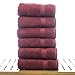 Luxury Hotel & Spa Towel Turkish Cotton Bamboo (Cranberry, Hand Towel - Set of 6)