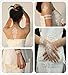 DaLin 6 Sheets Henna Temporary Tattoos Stickers Lace Tattoos for Girls Women Wedding Necklace Bracelets Patterns White Tattoo