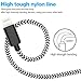 TNSO Phone Cable 5Pack 3FT 3FT 6FT 6FT 10FT Nylon Braided USB Charging & Syncing Cord Compatible Phone Charger X Phone 8 8 Plus 7 7 Plus 6s 6s Plus 6 6 Plus Pad Nano (Black)