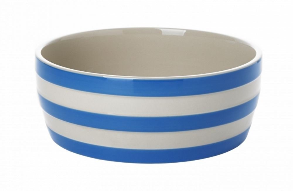 Cornishware Blue and White Stripe Stoneware Dog Bowl Dish Amazon.co.uk