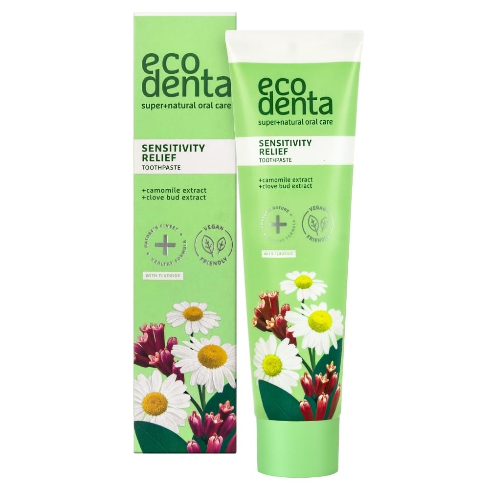 Ecodenta Sensitivity Relief Toothpaste with Camomile, Clove Extracts and Kalident - Tooth Paste with Fluoride 100ml