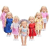 Doll Clothes for 18 Inch Dolls - AmyHomie 7 Outfit for My Life Doll, Our Generation, Journey Girl Dolls Accessories - Girls Toy