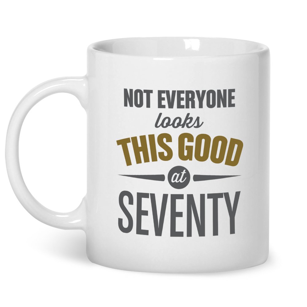 Mainly Mugs 70th Birthday Gifts 10oz White Ceramic Coffee Mug for Men Women Keepsake Present