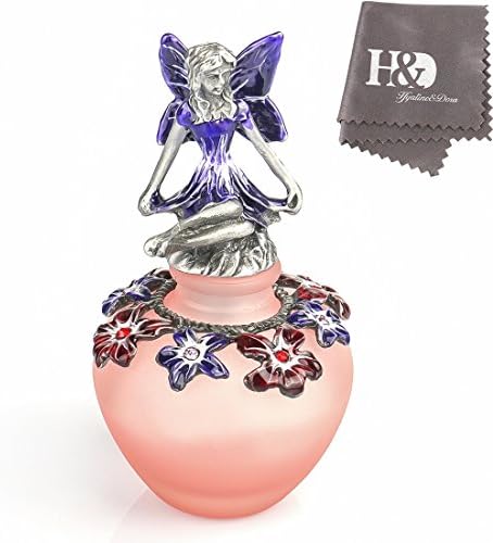 YUFENG 40ml Glass Perfume Bottle Vintage with Art Angel Figurine Stoppers And Passion Flower for Gift,Home Decor