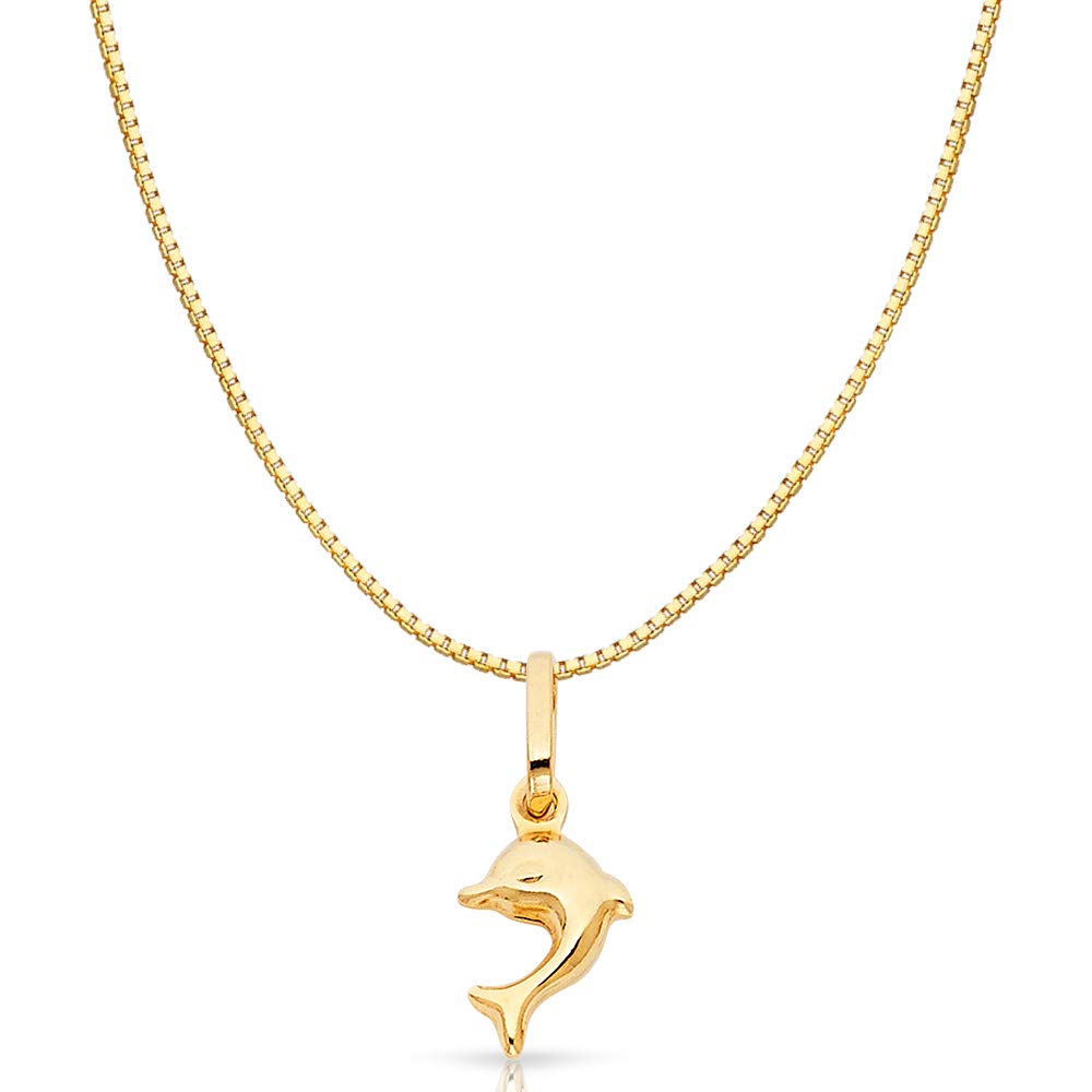 Jewelry 14K Yellow Gold Jumping Dolphin 
