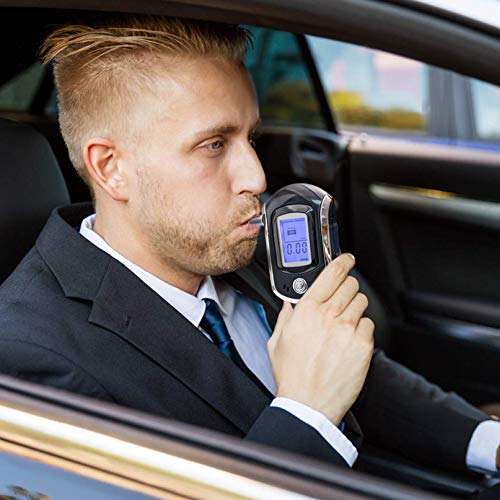 Breathalyzer,Portable Warning Digital Breath Alcohol Tester for Drivers or Home use with 5 mouthpieces - Thumbnail 6