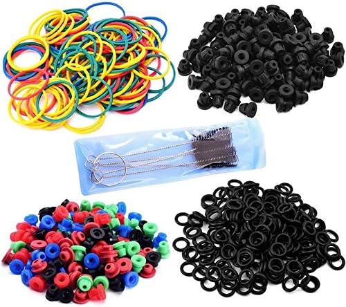 Professional Colorful Tattoo Rubber Bands + O-Rings + A-bar Grommet Nipple + Color Grommets +Tattoo Makeup Brush Set
