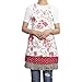 NEOVIVA Kitchen Aprons for Women with Pocket, Old-fashioned Canvas Bib Apron for Cooking, Baking, BBQ and Gardening, Style Doris, Floral Lollipop Red