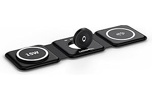 𝟏𝟓𝐖 for Magnetic Multple Devices,UCOMX Nano Pro 3-in-1 Wireless Charging Station,Top Speed Wireless Charger for Multple Device with 30W Adapter,Compatible for iPhone 15/14/13/12,AirPods,iWatch