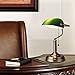 TORCHSTAR Retro Banker's Lamp, Green Glass Desk Light, Satin Brass Finish, E26 Base Bulb Compatible, 350 Degrees Rotatable, Pull Cord Switch Included for Living Room, Nightstand Table, Bedroom