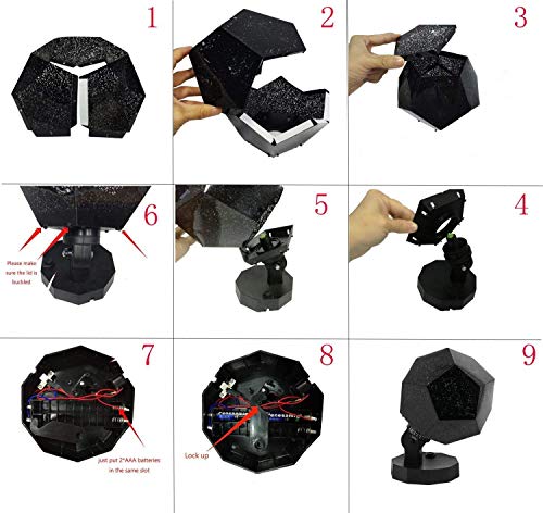 Starry Night Light, Star Light Rotating Projector, Sleeping Aid Relaxing Mood Light with 5 Lighting for Baby Nursery Bedroom Living Adult - Thumbnail 6
