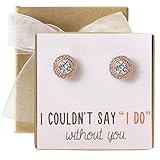Bridesmaid Earrings Studs- 10 MM Cubic Zirconia in