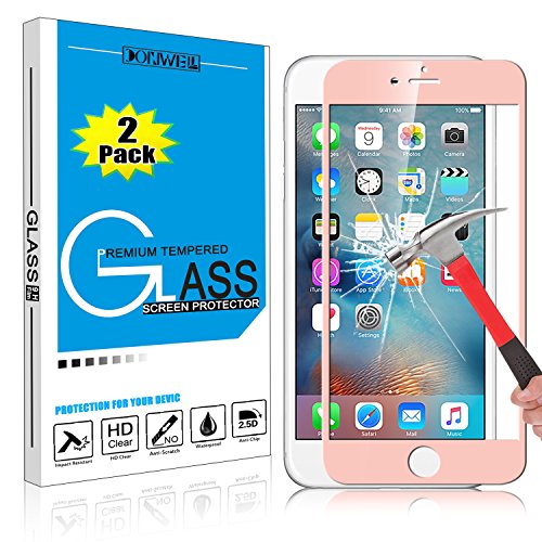 [2 pack rose gold] iphone 6 6s plus screen protector, d…