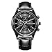 Daimon Men's Watches with Leather Strap Business Analog Black Watch for Men