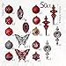 Valery Madelyn 50ct Trendy Red and Black Shatterproof Christmas Ball Ornaments Decoration, 70-165mm/2.75-6.49inch, 50 Pcs Metal Hooks Included, Themed with Tree Skirt(Not Included)