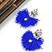 Luxry Drop Earrings Shine AAA Zircon Crystal Dangle Stud Tassel Earring 4 Colors (Blue)