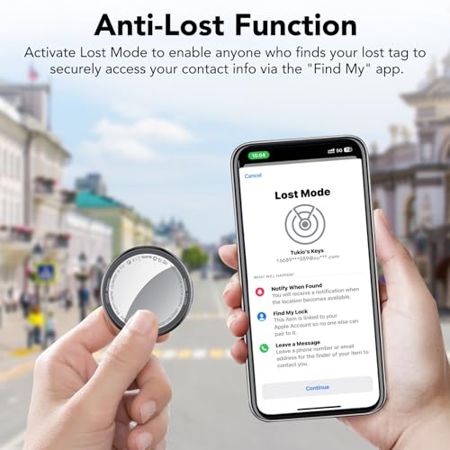 2026 New [Apple MFi Certified] Air Tracker Tags-4 Pack (iOS Only), Tukio Bluetooth Tracker for Apple Find My, Replaceable Battery, Key Finder and Item Locator Smart Tag for Keys, Bag, Luggage and More