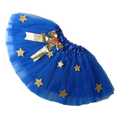 Southern Wrag Co Big Girls Adults ROYAL BLUE GOLD SUPER HERO Tutu XS-XL Length 11