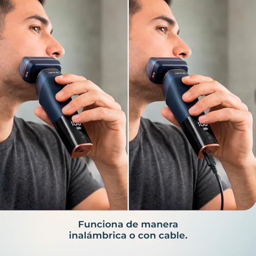 Afeitadora Eléctrica Laminar con 6 Cuchillas PrecisionCare X-Trimm ProElite 6000. Motor 8000rpm, Luz LED, Autonomía 100mins, Pantalla Integrada, Carga Rápida, IPX6, Uso con Cable o Batería — foto 8 de 8