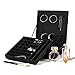 MALEDEN Jewelry Organizer, 2 Layers Lint Jewelry Case Box for Necklace, Earrings, Bracelets and Rings Display, Large Capacity with Lock for Home Storage and Travel