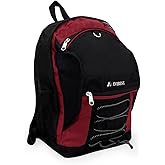 Everest Two-Tone with Mesh Pockets Multipurpose Backpack, Burgundy/Black