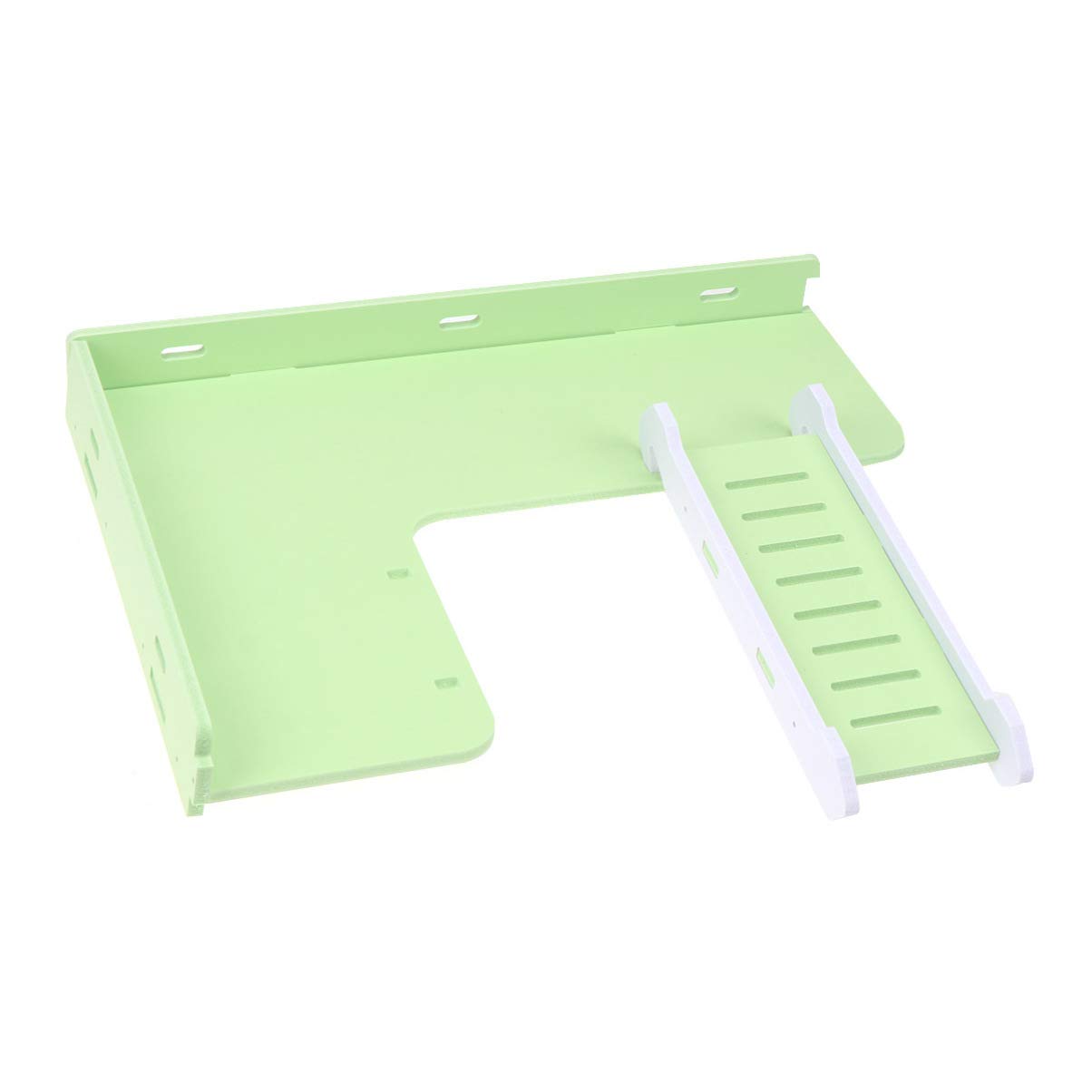 POPETPOP Hamster Wooden Ladder Platform Guinea Pig Playground Birdcage Perch Climbing Kits for Chinchilla, Rat, Gerbil (Green)