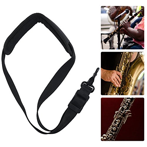 Irich Saxophone Neck Strap, Adjustable Harness Belt Comfortable Design with Metal Hook for Sax, Clarinets, Oboe & English Horns