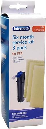 Interpet Replacement Plain Foams PF4 Power Filter 6 Month 3 Pieces