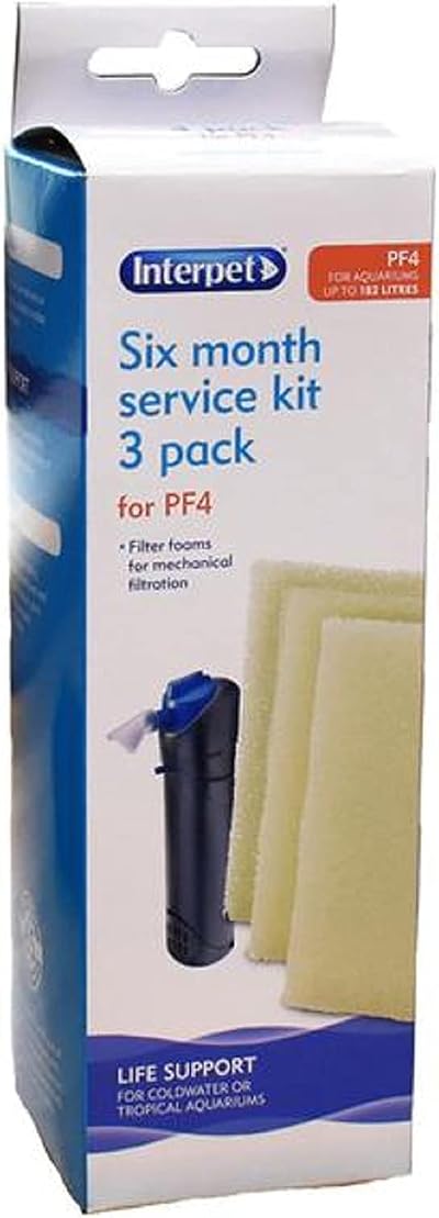 Interpet Replacement Plain Foams PF4 Power Filter 6 Month 3 Pieces