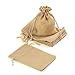YUXIER 100 Burlap Bags with Drawstring Favor Bags Small Burlap Bags Party Favor Bags for Wedding Party,Arts Crafts Projects, Presents, Snacks Jewelry(5.3 x 3.7inch) (Flaxen)